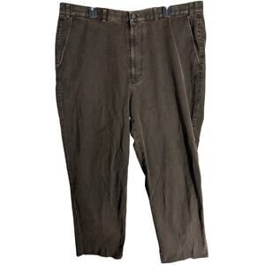 Hiltl Dress Pants Mens Size 42 Brown 100% Cotton Office Business Trousers HEMMED